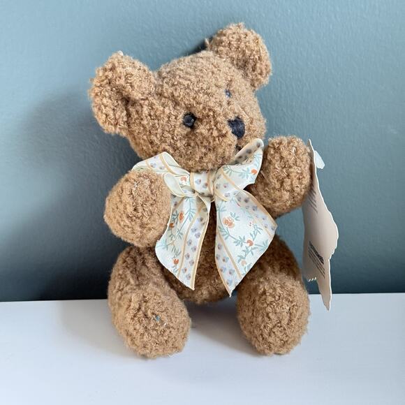 Commonwealth Teddy Bear Plush 5" Pastel Bow Tie Stuffed Animal Toy‎ Easter VTG - Picture 1 of 9
